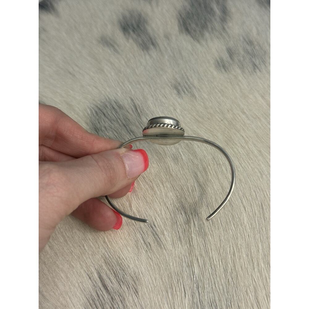 Sterling Silver Royston Ribbon Turquoise Native Donovan Skeet Cuff Bracelet 925 - Picture 7 of 15